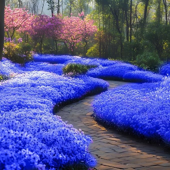 20500+ Magic Blue Creeping Thyme Seeds for Planting Ground Cover Plants Perennial Thyme Non-GMO Thymus Serpyllum Seed Heirloom Carpet Creeping Flowers Seeds