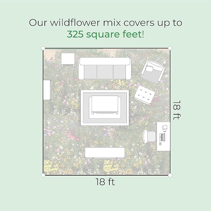 Created By Nature Oklahoma Wildflower Seed Mix, 17 Flower Varieties, 60,000 Seeds
