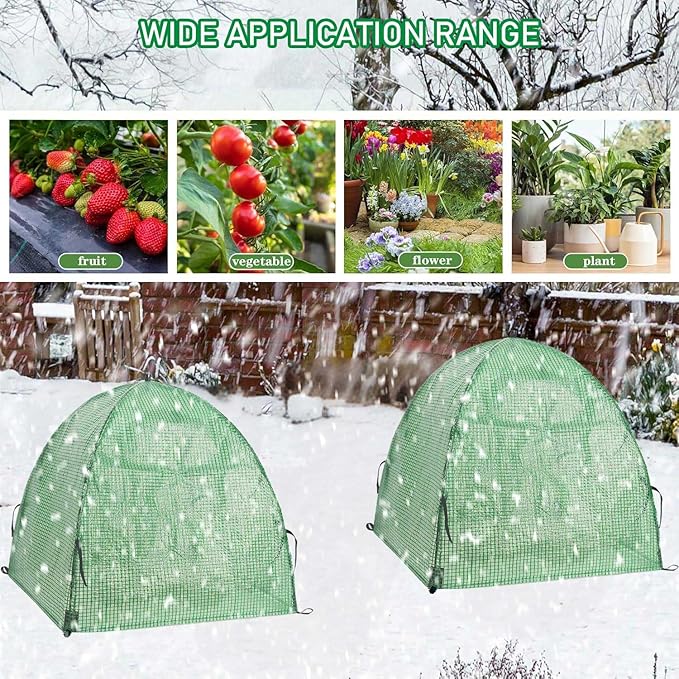 2 Pack Plant Freeze Protection Covers Winter Shrub Covers Plant Frost Protection Tent, Warm Plant Tents Protecting Fruit Potted Plants Tree from Freezing Animals Eating ((22x22x23in, PVC Grid))