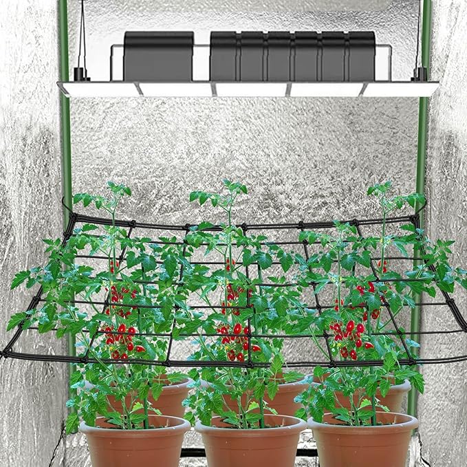 5x5 Heavy Duty Scrog Net with Hooks, Stretchy Net for Grow Tents, Cucumber Trellis for Garden