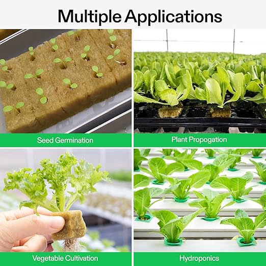 VIVOSUN 1.6 Inch Rockwool Cubes, Grow Cubes for Hydroponics, Cuttings, Cloning, Plant Propagation, Seed Startling, 8 Sheets 224 Plugs (Pack of 2)