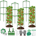 6 Packs Fiberglass Tomato Cages for Garden, 56 Inch Tall Tomato Plant Support, Adjustable Cucumber Stakes Plant Climbing Trellis for Garden Vegetables Fruits, Climbing Bean Support Cages with Clips