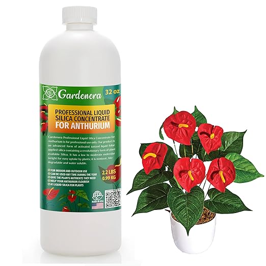 𝐏𝐑𝐎𝐅𝐄𝐒𝐒𝐈𝐎𝐍𝐀𝐋 Liquid Silica Plant Supplement - 32oz - ANTHURIUM Plants Liquid Silica Boost Fertilizer - Stronger Stems & Healthy Leaves for Indoor & Outdoor Anthurium (Makes 180 Gallons)