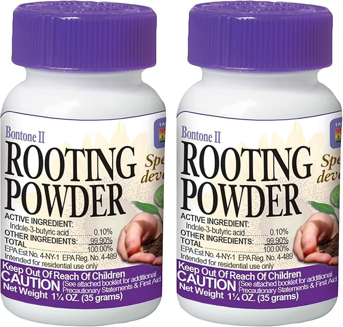 Bonide Bontone II Rooting Powder,1.25 oz Ready-to-Use Dust for Houseplants and Transplants Speeds Root Development,(Pack of 2)