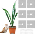 6Pcs Plant Pot Grids,11.8Inch Plant Pot Cover with 30 U-Shaped Nails, Cat Proof Protector for Potted Plants,Dig-Free Soil Cover & Flower Pot Grid Guard(Square)