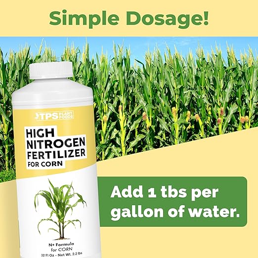 High Nitrogen Fertilizer for Corn – Liquid Plant Food for Strong Stalk Growth, Deep Green Leaves & Bigger Ear Development, 32oz