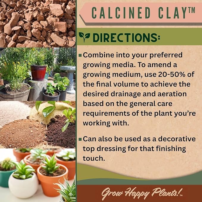 Sol Soils Calcined Clay – 100% Peat-Free Soil Amendments with Superior Drainage, Aeration, & Root Health for Indoor Plants, Succulents, Bonsai & More - 2 Quarts