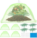 4 Sets Strawberry Plant Support with Mesh Plant Cover,Strawberry Growing Racks Sets with Iron Plant Nails and Storage Bag for Garden Strawberry Vegetables(Green Net - Square)