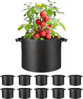 Simple Deluxe Grow Bags 5 Gallon 10 Pack Planter Pots with Handles, Thickened Nonwoven Fabric Aeration Cloth Bag, Heavy Duty Gardening for Tomoato, Potato, Vegetable, Herbs and Flowers, Black