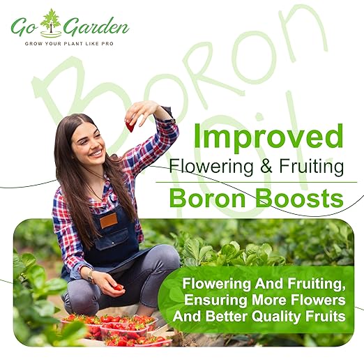 Go Garden Boron 20% Micronutrient Fertilizer - Boosts Vegetable Growth, 250g Powder Fertilizer for Plants