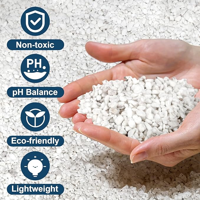 Horticultural Perlite Plants 4qt, Chunky Perlite Bulk for Gardening, Soil Amendments to Improve Soil Aeration & Dranage for Houseplant