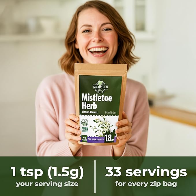 1.8 oz. Dried Mistletoe Herb Tea Goat'S (Viscum) - 50g Mistletoe Herb Herbal Tea Muerdago