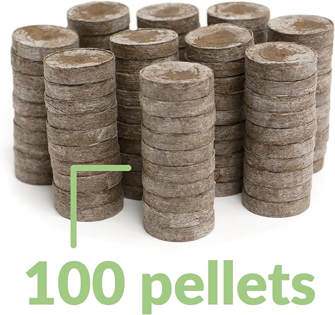 100 Count- Jiffy 36 MM Peat Soil Pellets Seeds Starting Plugs: Indoor Seed Starter- Start Planting Indoors for Transplanting to Garden and SUPERthrive Plant Vitamin Solution with Kelp, 4 Oz.