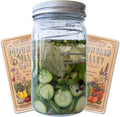 Quick Pickle Kit & Pickle Seeds - For Easy Quick Pickles & Mason Jar Fermenting - 316 Stainless Steel Pickling Lid, Weight, Quart Mason Jar, & 200+ Pickling Cucumber Seeds for Planting