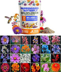 HOME GROWN Premium Wildflower Seeds 89,000+ Count - 23 Non-GMO Native Varieties for Bees, Butterflies & Birds - Perennial Wildflower Seed Mix Bulk 2oz - for Full Sun & Shade Gardens