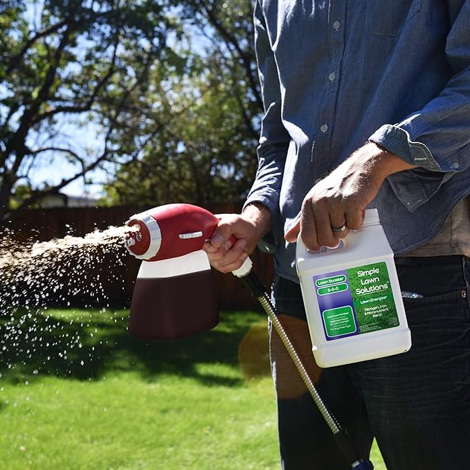 Commercial Grade Lawn Energizer Iron Nitrogen Micronutrient Booster - Liquid Turf Concentrated Fertilizer - Lawn, Garden, and Indoor Plants - Any Grass Type - Simple Lawn Solutions- 1 Quart