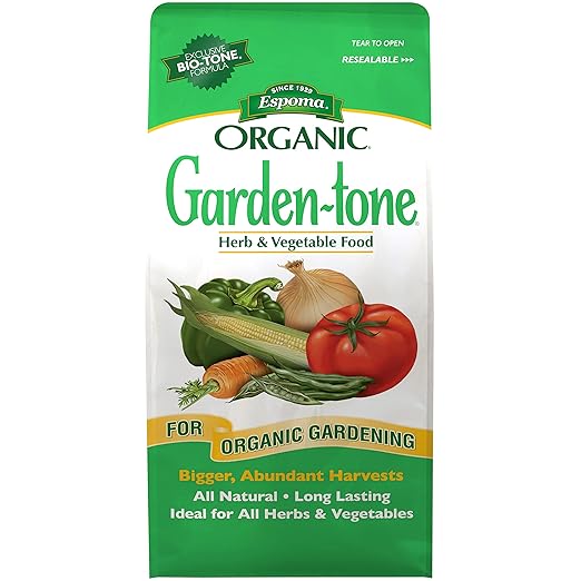 Espoma Organic Garden-Tone 3-4-4 Organic Fertilizer for Cool & Warm Season Vegetables and Herbs. Grow an Abundant Harvest of Nutritious and Flavorful Vegetables – 4 lb. Bag