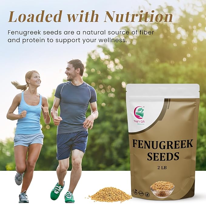 Fenugreek Seeds 2 LB, 100% Pure & Natural, Perfect for Cooking, Herbal Uses and Overall Wellness, 2 LB Bulk Pack - By Yogi’s Gift®