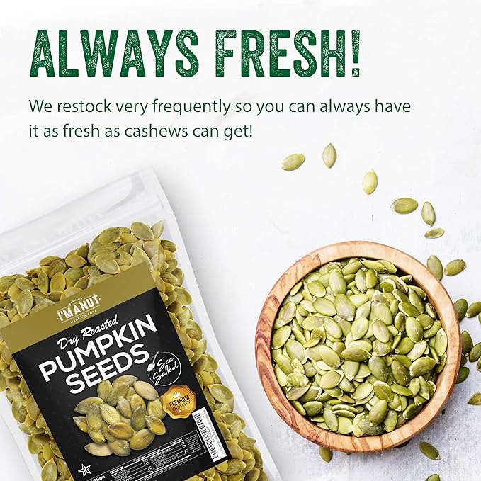 Oven Toasted Pumpkin Seeds with Sea Salt (Papitas) 16 oz (1 lb) Batch Tested Gluten & Peanut Free | No Oils | No PPO | Non GMO | Vegan and Keto Friendly | Premium Quality