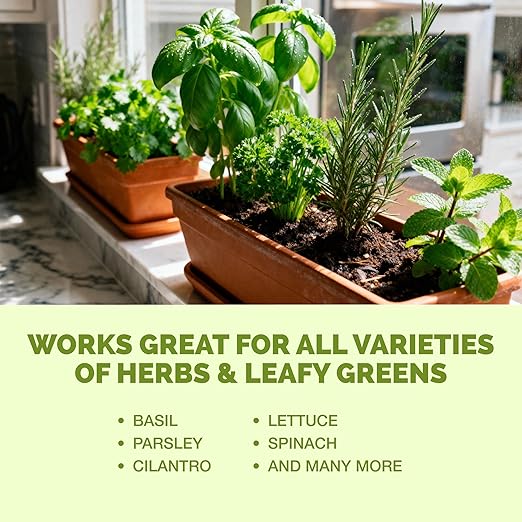 Herb Plant Food for All Edible Herbs, Leafy Greens and Veggies, Liquid Houseplant Fertilizer 8 oz (250mL)