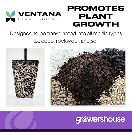 VPS OrganiPlug Hydroponic Seed Starter Plugs, 100 Pack, Rapid Root Planting Pods for Seedling, Clone, Cutting, Promotes Plant, Flower, Vegetable Growth w/Organic Soil Ingredients, Fits Standard Tray