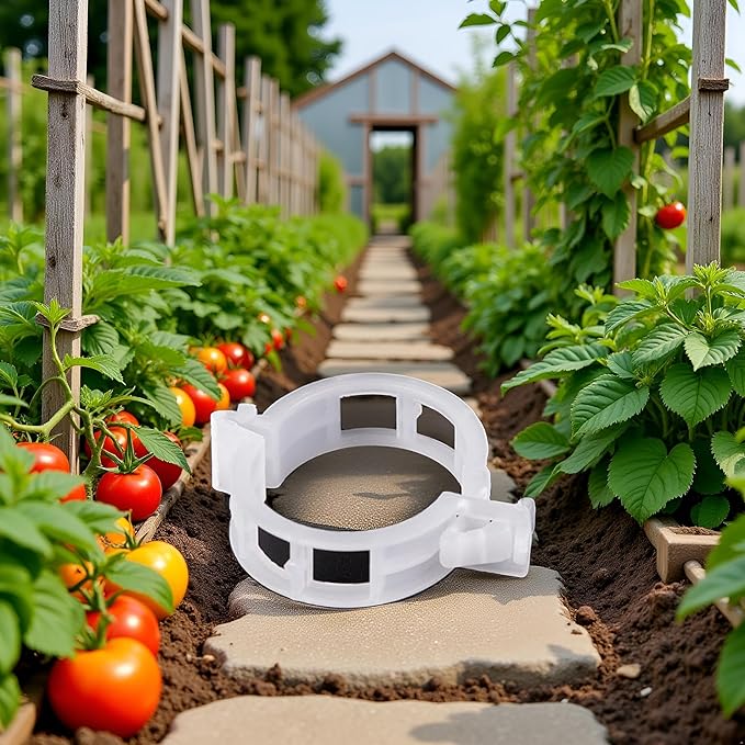 100Pcs White Plastic Trellis Clip Plants Support Clips, Tomato Clips, Plants Support Structures, Cages Plants Vine Vegetable Fastening Clip Grafting Tools Make Plants Grow Upright