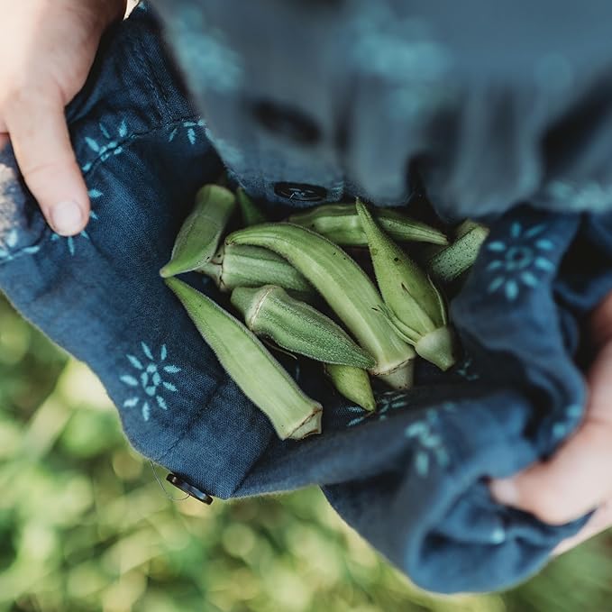 Cicek Okra - 50 Seeds - Rare Turkish Heirloom, Harvested for Baby Okra, Non-GMO, Heirloom Okra Seeds for Planting in The Home Garden, Thresh Seed Company