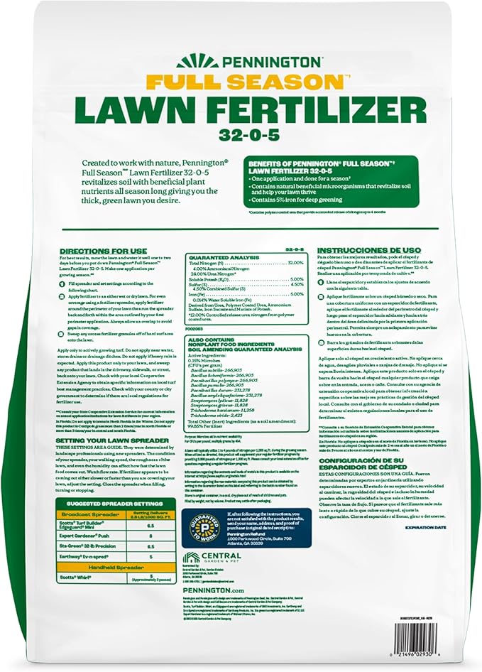 Pennington Full Season Lawn Fertilizer 32-0-5 4M 11.2lb