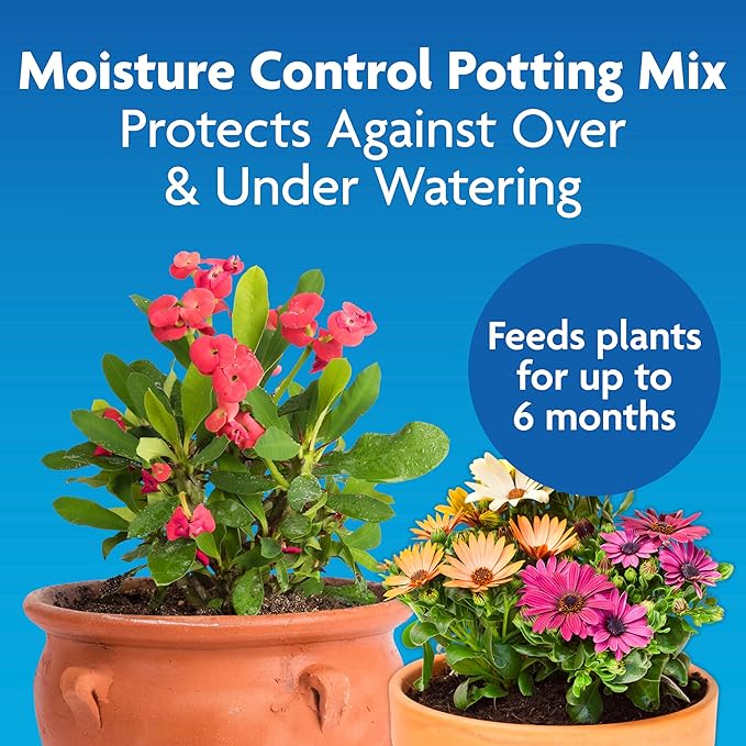 Miracle-Gro Moisture Control Potting Mix - Plant Soil For Container Plants, Protects against Over- and Under-Watering, 8 qt. (2-Pack)