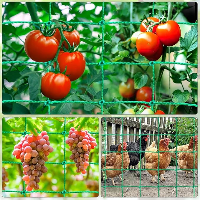 Trellis Netting, Garden Netting for Plants, 6.6x26 Feet Garden Trellis Netting for Climbing Plants with 27 Strands Nylon Outdoor Indoor, Vegetable Grow Trellis Net for Tomato, Cucumber, Grape, Bean