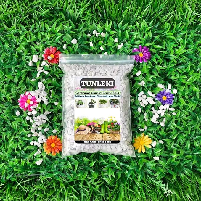 1lb/2lb Chunky Perlite for Plants Horticultural Coarse Pearlite for Enhanced Drainage and Ventilation for Indoor Outdoor Plants (2lb)