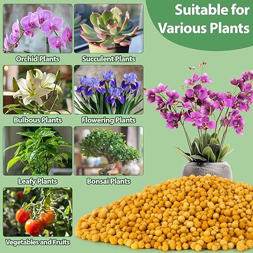 11.28 OZ Slow Release Fertilizer - Organic Plant Food All Purpose Plant Fertilizer for Succulents Cactus Orchid Bonsai and All Other Outdoor & Indoor Garden