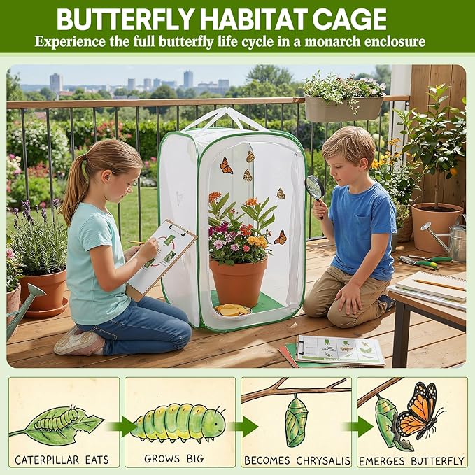 2 Pack Mesh Plant Covers 24 x 24 x 36 Inch Tomato Crop Netting Cage Garden Tents for Plant Protection from Insects Animals Outdoor Tall Crop Cage for Fruit, Vegetables, Flowers and Herbs