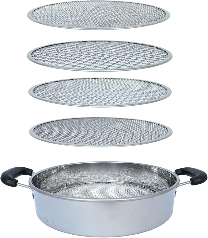 Soil Sifter with Handle – Includes 4 Replaceable Mesh Screens 3mm/6mm/9mm/12mm for Gardening & Compost