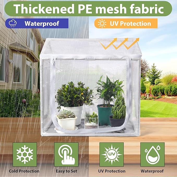Mini Greenhouse for Indoor Plants, Fully Enclosed Mini Indoor Greenhouse with Top Opening, Waterproof Small Indoor Greenhouse for Nursery & Germination