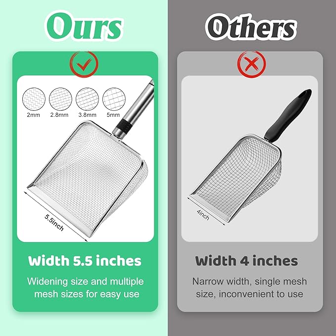 Adnee 2 Pcs Wider Gardening Soil Sifter-5.5" W Garden Sieve Sifter with Handle (3.8/5 mm Mesh)-Portable Gardening Sifter for Gradening Sand Soil Dirt Compost