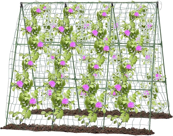 A-Type Cucumber Climbing pergola up to 50in up to 46-48in, Outdoor Climbing Triangle Plant Garden net, Vegetable Plant Support, loofah Climbing pergola