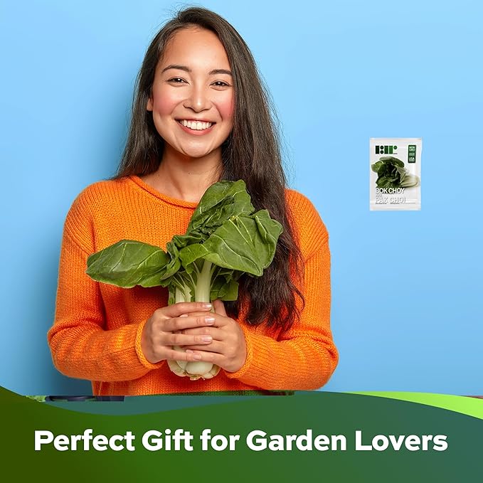1000 Pak Choi Seeds for Planting - 3+ Grams - White Stem - Heirloom Non-GMO Vegetable Seeds for Planting - AKA Bok Choy, Pok Choi, Chinese Cabbage