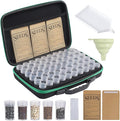 Douorgan Seed Storage Box, Portable Seed Saving Box, Sturdy Seed Organizer Kit Seed Envelopes Funnel Label, Seed Container for Flower Plants Vegetable Seed, M-60 Slots