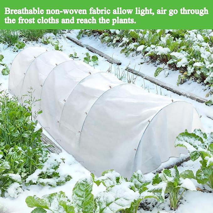 10ft x 50ft Plant Covers Freeze Protection Floating Row Cover 1oz/yd² Garden Fabric Plant Cover for Winter Frost Sun Bird Protection, Frost Blankets for Outdoor Plants, Winter Tree Frost Cloth