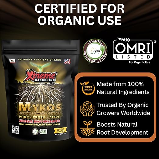 Xtreme Gardening Mykos 1 lb – Mycorrhizal Fungi Root Stimulator for Plants – Organic Root Booster for Stronger Roots, Bigger Growth & Higher Yields – Mycorrhizae for Vegetables, Flowers & Trees