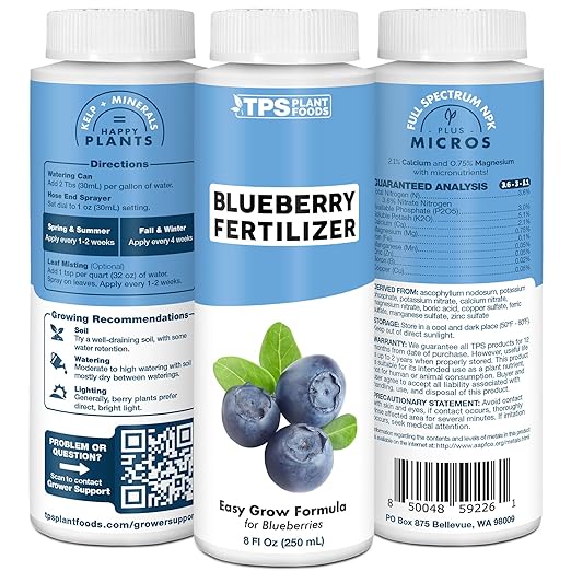 Blueberry Fertilizer – Liquid Plant Food for Bigger Berries, Better Fruit Production & Stronger Root Development, 1 Gallon