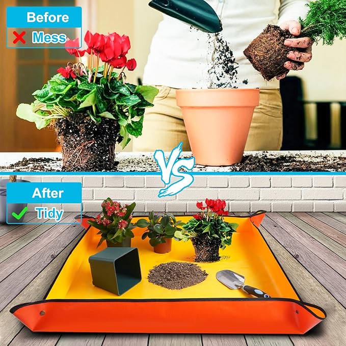 HNXTYAOB 3 PCS 39.5"X39.5" Extra Large Repotting Mat for Indoor Plants Transplanting and Mess Control, Gardening Gifts for Women Men