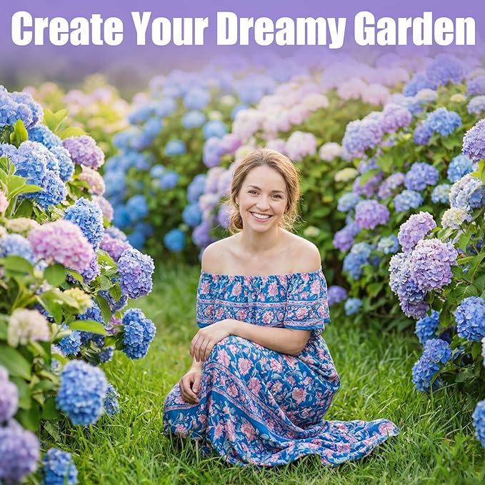 300+ Hydrangea Seeds Bulk Pack - Mixed Hydrangea Seeds Perennial Flower Seeds, Beginner-Friendly & Easy to Grow, Simple Seed-Start, for Garden Borders, Patio Containers & Partial Shade Beds