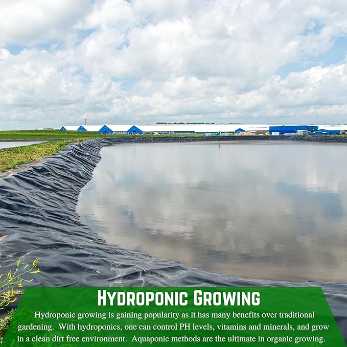 Farm Plastic Supply Dura-Smooth Hydroponics Plastic Liner 20 mil Black/White - Hydroponic Growing Kit, Hydroponic Liner, Hydroponics, Hydroponic Growing, Pond Liner, Durasmooth (6' x 10')