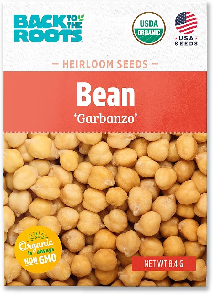 Back to The Roots 100% Organic Seed Packet - Bean 'Garbanzo' 8.4g