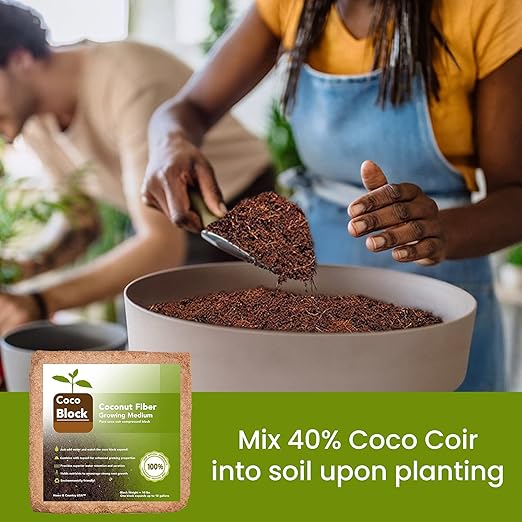 Home and Country Triple Washed Compressed Coco Coir Brick (20 LBS) - Coco Fiber is an Ideal Compost Starter for Your Home Garden. Coco Coir Bricks Provide Organic Alternative to Peat Moss for Plants.