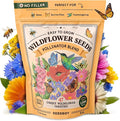 Seedboy Wildflowers for Pollinators Seed Mix – 8 oz Bulk Wildflower Seeds - 160,000+ Non-GMO Annual and Perennial Seeds for Bees Butterflies Hummingbirds – 47 Varieties Wild Flowers for Planting (8oz)