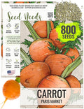 Seed Needs Carrot Seeds for Planting Paris Market Carrots - Non-GMO Heirloom & Untreated Annual Cool Weather Crops - Grow a Home Grown Outdoor Vegetable Garden (1 Pack)