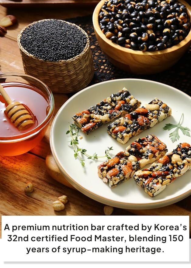 KFOOD Korean Food KANG BONG SEOK, Master Jocheong Gangjeong Bar, Nut Bars, Energy Bars, Breakfast Cereal Bar, Healthy Korean Snacks, Asian Snacks 0.71oz, 25 Counts